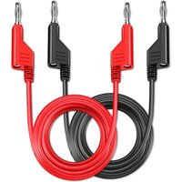 PEAKELECT P1036 1Pair Dual Stackable 4mm Banana Plug Multimeter Test Leads 1m Electrical Test Cables Red and Black 1000V 15A