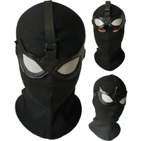 Superhero Peter Parker Spider Mask Cosplay Stealth Suit Black Helmet Halloween Masquerade Party Costume Props