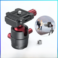 SmallRig Aluminum Panoramic Ball Head holds up to 5kg With 1/4 to 3/8 screw adapter with 1/4 inch Quick Shoe Plate -3034