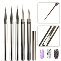 5PCS Nail Art Liner Brushes Hand Painted Brush Acrylic UV Gel Colours Paints Builder Drawing Pen DIY Manicure Design Accessories