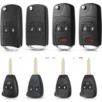 KEYYOU 1PCS Modified Version For Chrysler Jeep Compass Wrangler Patriot Fob Flip 2 Button Folding Car Key Case