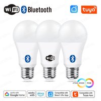 Tuya E27 Led Bulb Bluetooth WiFi Smart Led Lamp App Control 15W RGB C+W Led Light Bulbs Works With Amazon Alexa Google Assistant