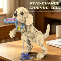 MOC 873PCS 5 in 1 Animal Series Bula Dog Building Blocks DIY Assembly Creative Model Home Decoration Puzzle Toy Gift
