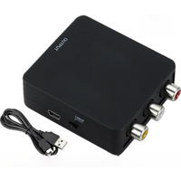 Grwibeou RCA AV to HDMI-compatible Converter AV/CVSB L/R Video Box HD 1080P 1920*1080 AV2HDMI Support NTSC PAL Output AV To HDMI