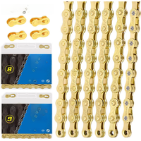 AliExpress NONE TOOPRE Bicycle chain 6 7 8 9 10 11 12 speed MTB Road bike carbon steel variable speed golden chain full plating anti-rust 116L