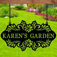 Custom Metal Art Sign with Name/Text/Date, Outdoor/Indoor Garden Marker Suitable for Housewarming/Easter/Birthday/Party Presents