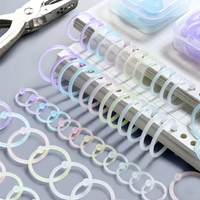10/15/32Pcs Plastic Ring Binder 15/20/25mm DIY Albums Circle King Ring Opening Loose-leaf Book Hoops Office Binding Supplies