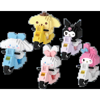 AliExpress Aoger Cartoon cycling doll building blocks to build toy Sanrio Cycling Building Blocks Hello Kitty Anime Assembled Toys Sanrio