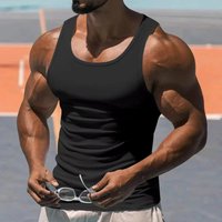 American Gym Tank Top Men's Stretch Sports Fitness Training Tight Hurdle Sleeveless Top Underwear Slim Breathable Running Vest