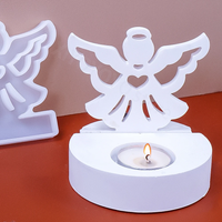 Wings Angel Candlestick Silicone Mold DIY Handmade Candle Holder Concrete Cement Mould Resin Gypsum Candle Stand Making Molds