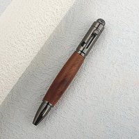 1 Pcs Premium Metal Ballpoint Pen with Wood Barrel for Smooth Writing Experience and High-End Design-blue Ink-Office Pen