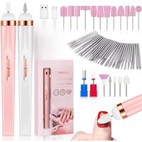 YIKOOLIN Electric Nail Drill Kit Rechargeable Cordless Manicure Kit Portable Nail Grinding Polisher 4 Speeds Cuticle Trimmer