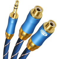 EMK 3.5mm to 2RCA Stereo Audio Cable 3.5mm 1/8" TRS Stereo Male to Dual Female RCA Jack Adapter Cable for MP3, Tablets