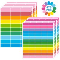 475 Pcs Removable Color Labels – Self-Adhesive Stickers for Food Containers, Kitchen, Storage & Organization (10 Sheets, 2 Sizes