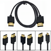 OD 3.2mm Super Soft HDMI Male To Micro Mini HDMI-compatible Thin Short Cable 2k 4k Hd @60hz Light-weight Portable 30cm 60cm 1M