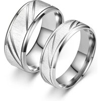 2024 New Hot Selling Stainless Steel Slash Couple Rings For Women Men Jewelry Accessories Wholesale Size 7-12