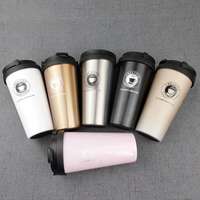 UPORS 500ML Coffee Mug Creative 304 Stainless Steel Travel Mug Double Wall Vacuum Insulated Tumbler Wide Mouth Tea Cup with Lid