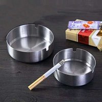 1/3/5pcs 8CM Round Stainless Steel Cigarette Ashtray Portable Tabletop Silver Metal Ash Tray for Smoker