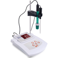 2 In 1 PH/Temp PH Tester Water Quality Analyzer Desktop Automatic Calibration Acidity Meter for Laboratory Aquarium Pool EU Plug