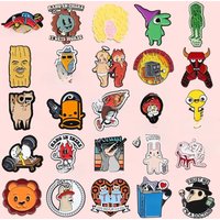 Cute Anime Characters Enamel Pin Custom Creative Cute Animal Alpaca Brooches Lapel Badges Jewelry Gifts For Kids Drop Shipping