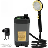 6000mAh Camping Shower Pump w/Full Screen Intelligent Digital Display for Outdoor Hiking Travel Beach Pet Watering