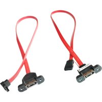 90 Degree Right Angle SATA 3.0 6G Male Female Data Cable Screw Panel Mount for Computer Case Internal External Hard Drive 50cm