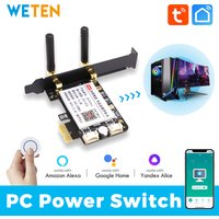 Tuya Wifi Computer Power Reset Switch PCIe Card 433 RF Remote Wireless PC Power Button, APP Voice Control with Alexa Google Home