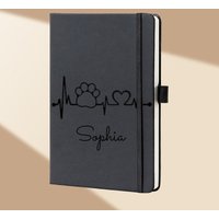 Custom Name Floral Monogram A5 Faux Leather Journal Hardcover Notebook Work Travel Holiday Gift