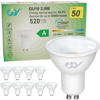 GY LED Bulb GU10 2.9W 520Lumens 50W Halogen Replacement 100° Wide Beam Class A Non-dimmable