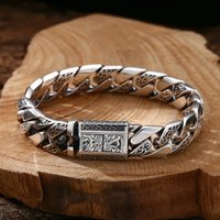 S925 Sterling Silver Timeless Vine Garland Buckle Retro Punk Tank Bracelet Jewelry Creativity Gift Factory Price