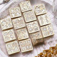 Square Sealing Wax Stamp For Envelope Sealing Greeting Card Gifts Wedding Invitation Decoration Sky Butterfly Four Seasons