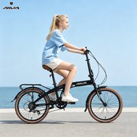 AIVA 20FD 20 Inch Folding Bike, 7 Speed City Bicycle for Teenagers and Adults, Lightweight Aluminum Frame, V-Brakes, Off-Road Tire