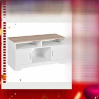 HOMCOM Home Office 42" TV Stand Storage Unit w/ Cabinets Shelves Living Room