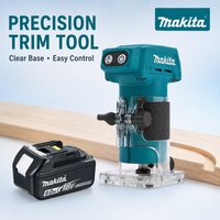 Makita DRT52 18V LXT Akku-Kompaktfräse, benutzerfreundliches Handgerät für vielseitige Holzprojekte, Kantenbearbeitung, Nutenfräsen und Schlitzfräsen für sowohl Hobbyisten als auch professionelle