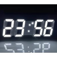 Night Digital Clock Wall Decor Mode Led Home and Decoration Clocks Hanging Watches Bedroom Room Large Interior 3D Light Garden
