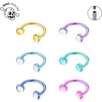 ASTM F136 Titanium 16G Anodizing Horseshoe Piercing Intemal Thread Nose Ring U Shape Hoop Ear Septum Helix Lip Tragus Piercing