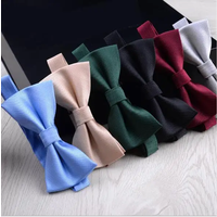 RBOCOTT Solid Bow Ties for Men Plain Party Wedding Bowtie Candy Color Bowknot Red Green Black Blue Bow TieWholesale Accessory