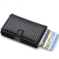 Rfid Carbon Fiber Credit Card Holder Wallet Men Smart Bank Cardholder Case Thin Slim Minimalist Wallet Purse Metal Porte Carte