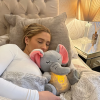 Modes Baby Soothing Elephant Plush Toy with Music & Light, Sensory Stuffed Doll, Sleeping Companion, Kids Gift
