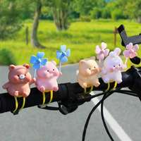 AliExpress NONE Wind Broken Rubber Bicycle Cute Little Pink Pig Propeller Decoration Wind-breaking Motor Riding Rabbit Helmet Bike Road Cyc Y3A7