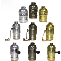 Vintage E27 Aluminum Retro Antique Lamp Base Holder Screw Aluminum Shell Bulb Light Screw Socket 3 Colors with Switch 110V/220V
