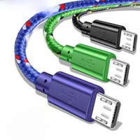 Micro USB Cable 2.4A Fast Charging Mobile Phone Charger Date Cord For Samsung Huawei Xiaomi Micro Nylon Braided Data Sync Cable