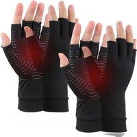 Copper Infused Compression Arthritis Gloves for Hand and Finger Relief from Pain/Swelling by Arthritis, Carpal Tunnel Fingerless