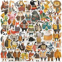 AliExpress NONE 10/50PCS Cute Funny Animal Dressed Illustration Stickers Decals DIY Scrapbooking Laptop Bike Phone Waterproof Sticker Gift Toy