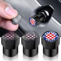 4PCS Universal Auto Wheel Tire Valve Stem Tyre Air Caps Car Accessories For Hajduk Split Football Club Croatia Shape Car Styling