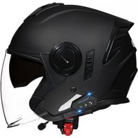 AliExpress NONE Motorcycle 3/4 Helmet Bluetooth Dual Visor DOT Approved Riding Helmet for Electric Bike and Motorbike