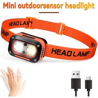 USB Rechargeable LED Headlamp,Ultra Bright Headlight with5 Mode,Mini Outdoor Sensor Headlamp for Camping Running Cycling Fishing