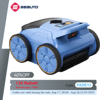 Seauto Pool-Staubsauger, 3 Modi für Boden- und Bodenpool bis zu 2150 Quadratmeter. Ft., hält bis zu 150 Minuten lang, bürstenloser 180-W-Motor