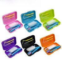 Orthodontic Oral Cleaning Kit Travel Toothbrush Case Foldable Toothbrush Interdental Brush Orthodontic Wax Teeth Whitening Tools