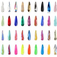 100pcs wholesale 3*10mm water drop Flat Back Nail Rhinestone Special Shaped Crystal Nail Art Stones 3D Personalized Decoration